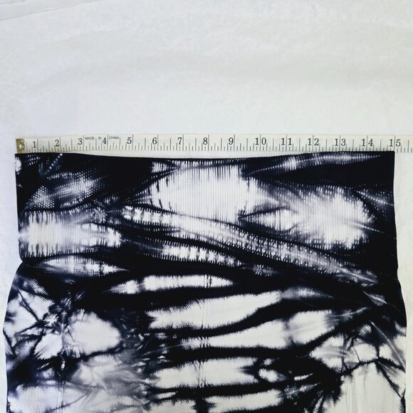 French Laundry Black & White Tie-Dye Stretch Leggings High Waist Comfy Sz L/XL - Picture 4 of 9